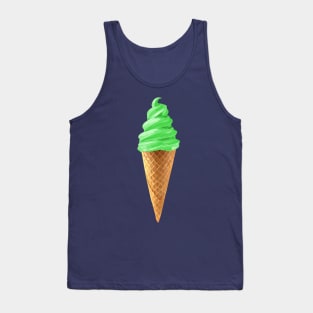 Green Mint Soft Serve Ice Cream Cone Tank Top